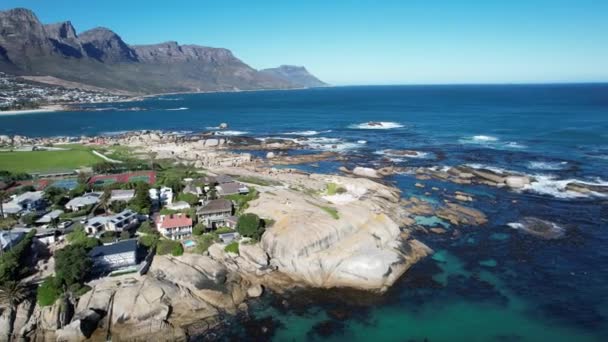 Luchtfoto Van Clifton Strand Kaapstad West Kaap Zuid Afrika Afrika — Stockvideo