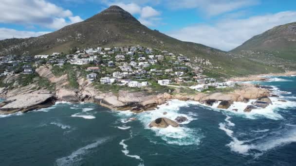 Luftaufnahme Des Strandes Von Llandudno Kapstadt Südafrika Afrika — Stockvideo