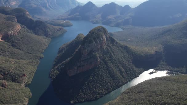 Widok Powietrza Kanion Rzeki Blyde Trzy Rondavels Graskop Mpumalanga Rpa — Wideo stockowe