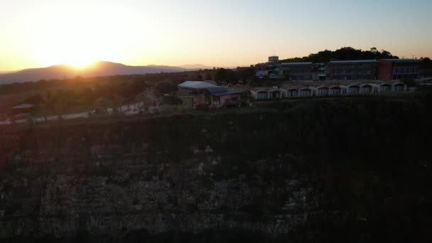Widok Powietrza Szczyt Góry Zachodzie Słońca Graskop Republika Południowej Afryki — Wideo stockowe