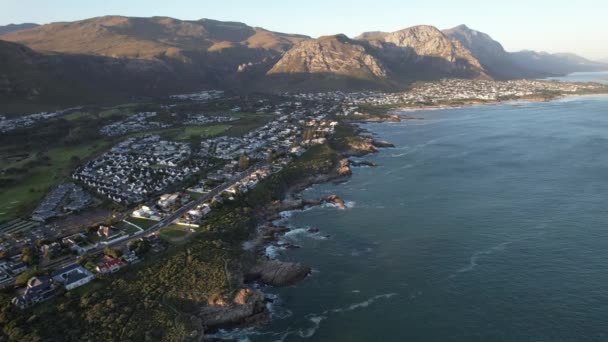 Hermanus Sahilinin Havadan Görünüşü Batı Burnu Güney Afrika Afrika — Stok video