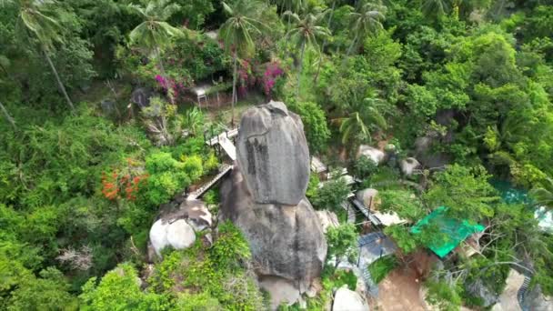 Αεροφωτογραφία Του Overlap Stone Στο Koh Samui Ταϊλάνδη Υψηλής Ποιότητας — Αρχείο Βίντεο