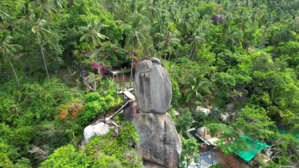 Vista Aérea Pedra Sobreposição Koh Samui Tailândia Imagens Alta Qualidade — Vídeo de Stock