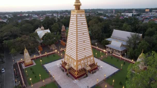 Pemandangan Udara Wat Phra Nong Bua Ubon Thailand Tenggara Asia — Stok Video