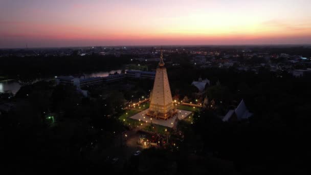 Letecký Pohled Wat Phra Nong Bua Ubonu Thajsko Jihovýchodní Asie — Stock video