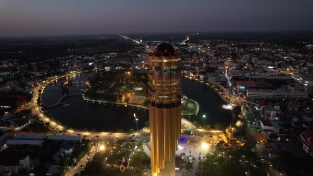 Veduta Aerea Della Torre Roi Thailandia Sud Est Asiatico — Video Stock