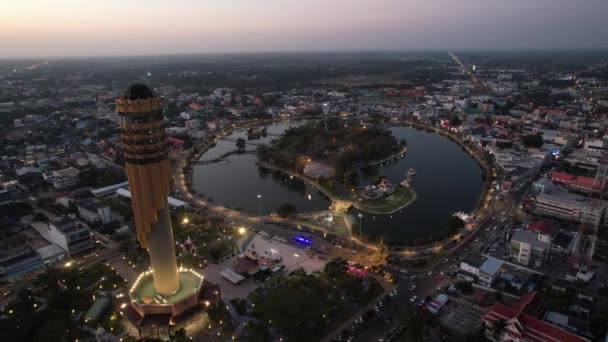 Tayland Güney Asya Daki Roi Kulesi Nin Havadan Görüntüsü — Stok video