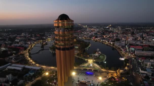 Luftaufnahme Des Roi Tower Thailand Südostasien — Stockvideo