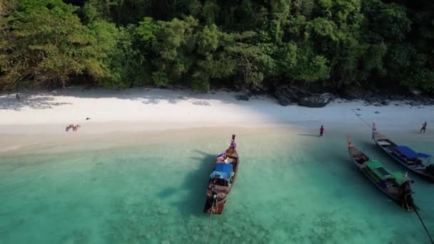 Aerial View Monkey Beach Koh Phi Phi Island Krabi Thailand — Stock Video