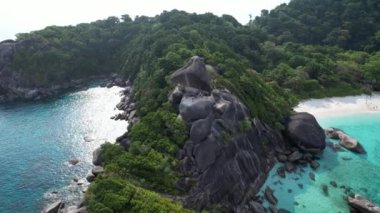 Phang Nga, Tayland, Güney Asya 'daki Similan adasının havadan görünüşü