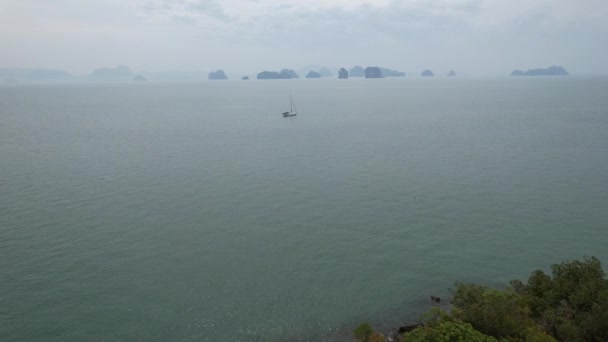 Widok Lotu Ptaka Koh Nok Miejscowości Koh Yao Noi Phang — Wideo stockowe