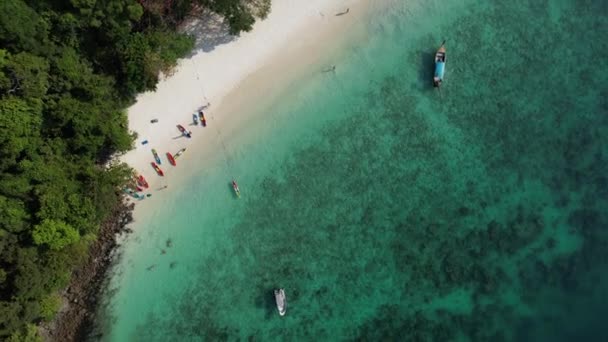 Вид Повітря Пляж Мавпи Острові Крабі Таїланд Південно Східна Азія — стокове відео