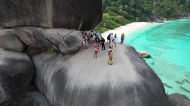 Phang Nga, Tayland, Güney Asya 'daki Similan adasının havadan görünüşü