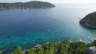 Phang Nga, Tayland, Güney Asya 'daki Similan adasının havadan görünüşü