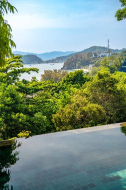 View of Cape Panwa beach at sunset, in Phuket, Thailand, south east Asia