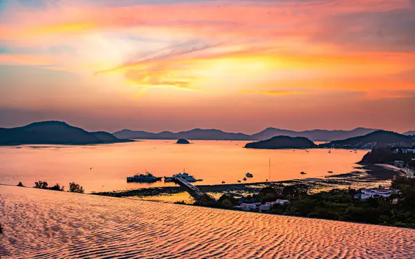 View of Cape Panwa beach at sunset, in Phuket, Thailand, south east Asia