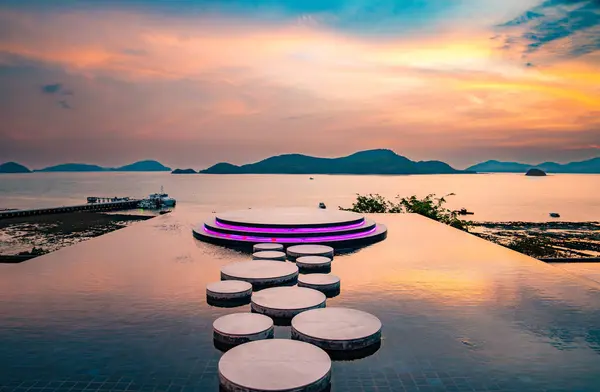 stock image View of Cape Panwa beach at sunset, in Phuket, Thailand, south east Asia