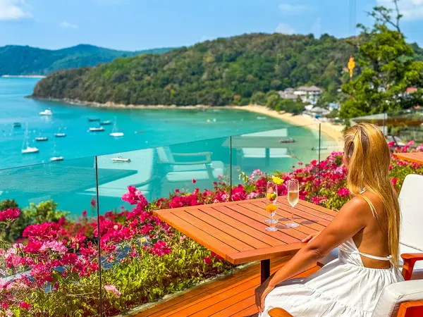 stock image Rooftop bar view in Ao Yon beach in Phuket, Thailand, south east asia