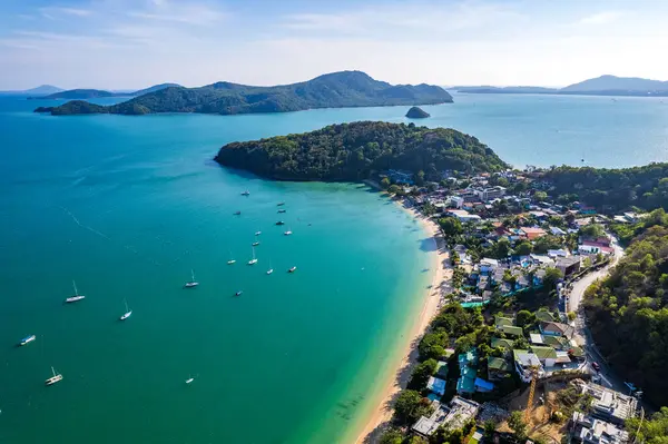 stock image Aerial view of Ao Yon beach in Phuket, Thailand, south east asia