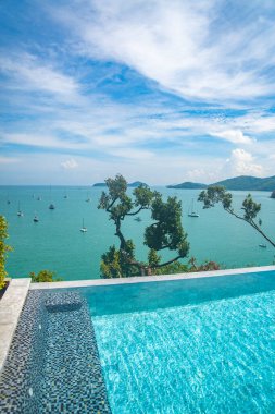 Pool view in Ao Yon beach in Phuket, Thailand, south east asia clipart
