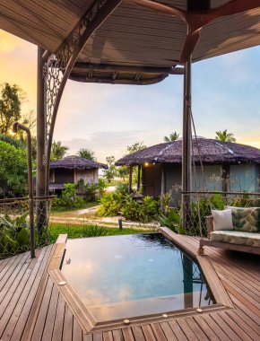 Koh yao noi 'deki ağaç ev, Phang Nga, Tayland, Güney Doğu Asya