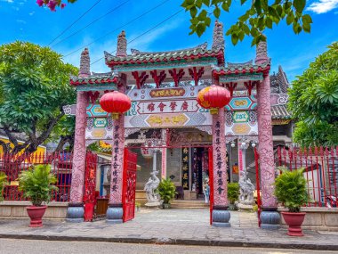 Hoi 'deki Çin tapınağı Vietnam' daki antik bir kasaba. Yüksek kalite fotoğraf