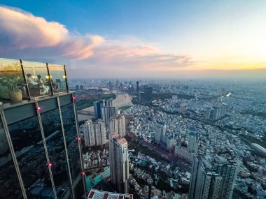 Ho Chi Minh şehrinin veya Saigon 'un havadan görünüşü, Vietnam, Güney Doğu Asya