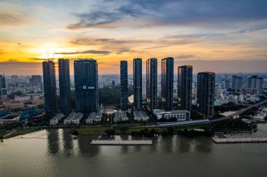 Ho Chi Minh şehrinin veya Saigon 'un havadan görünüşü, Vietnam, Güney Doğu Asya