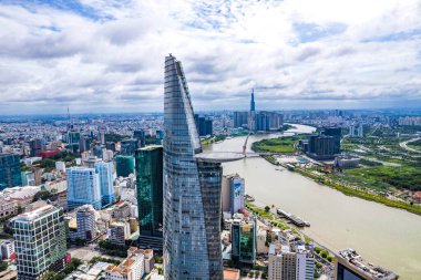 Ho Chi Minh şehrinin veya Saigon 'un havadan görünüşü, Vietnam, Güney Doğu Asya