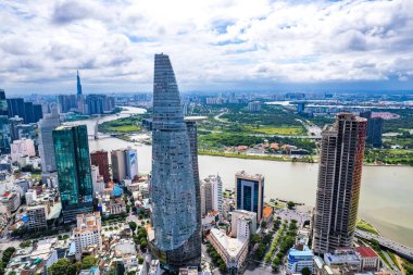 Ho Chi Minh şehrinin veya Saigon 'un havadan görünüşü, Vietnam, Güney Doğu Asya