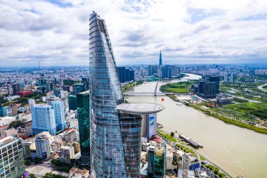 Ho Chi Minh şehrinin veya Saigon 'un havadan görünüşü, Vietnam, Güney Doğu Asya