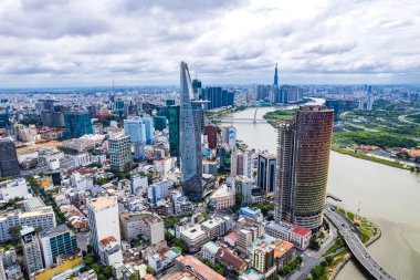 Ho Chi Minh şehrinin veya Saigon 'un havadan görünüşü, Vietnam, Güney Doğu Asya
