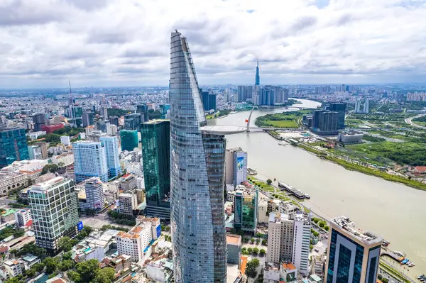 Ho Chi Minh şehrinin veya Saigon 'un havadan görünüşü, Vietnam, Güney Doğu Asya