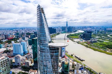 Ho Chi Minh şehrinin veya Saigon 'un havadan görünüşü, Vietnam, Güney Doğu Asya
