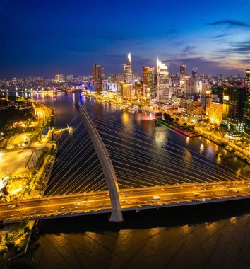 Ho Chi Minh şehrinin veya Saigon 'un havadan görünüşü, Vietnam, Güney Doğu Asya