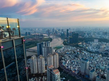 Ho Chi Minh şehrinin veya Saigon 'un havadan görünüşü, Vietnam, Güney Doğu Asya