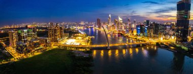 Ho Chi Minh şehrinin veya Saigon 'un havadan görünüşü, Vietnam, Güney Doğu Asya