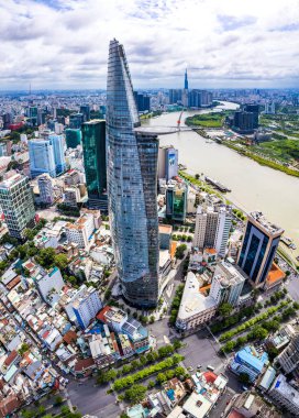 Ho Chi Minh şehrinin veya Saigon 'un havadan görünüşü, Vietnam, Güney Doğu Asya
