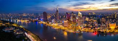 Ho Chi Minh şehrinin veya Saigon 'un havadan görünüşü, Vietnam, Güney Doğu Asya