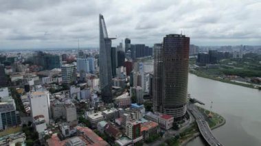 Ho Chi Minh şehrinin veya Saigon 'un havadan görünüşü, Vietnam, Güney Doğu Asya