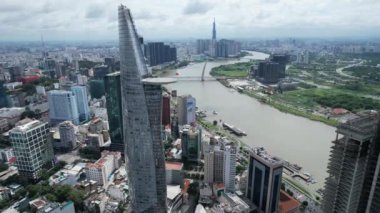 Ho Chi Minh şehrinin veya Saigon 'un havadan görünüşü, Vietnam, Güney Doğu Asya