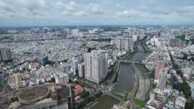 Ho Chi Minh şehrinin veya Saigon 'un havadan görünüşü, Vietnam, Güney Doğu Asya