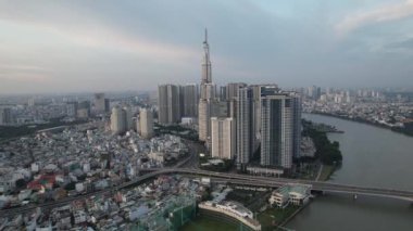 Ho Chi Minh şehrinin veya Saigon 'un havadan görünüşü, Vietnam, Güney Doğu Asya