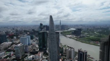 Ho Chi Minh şehrinin veya Saigon 'un havadan görünüşü, Vietnam, Güney Doğu Asya