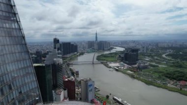 Ho Chi Minh şehrinin veya Saigon 'un havadan görünüşü, Vietnam, Güney Doğu Asya