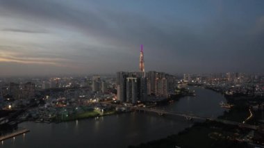 Ho Chi Minh şehrinin veya Saigon 'un havadan görünüşü, Vietnam, Güney Doğu Asya