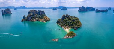 Aerial view of Koh Pakbia or Phak Bia island in Krabi, Thailand, south east asia clipart