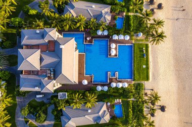 Aerial view of Non Nuoc Beach in Da Nang, Vietnam, south east asia clipart