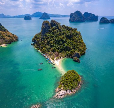 Aerial view of Koh Pakbia or Phak Bia island in Krabi, Thailand, south east asia clipart