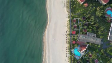 Da Nang 'daki Non Nuoc Plajı' nın havadan görünüşü, Vietnam, Güney Doğu Asya